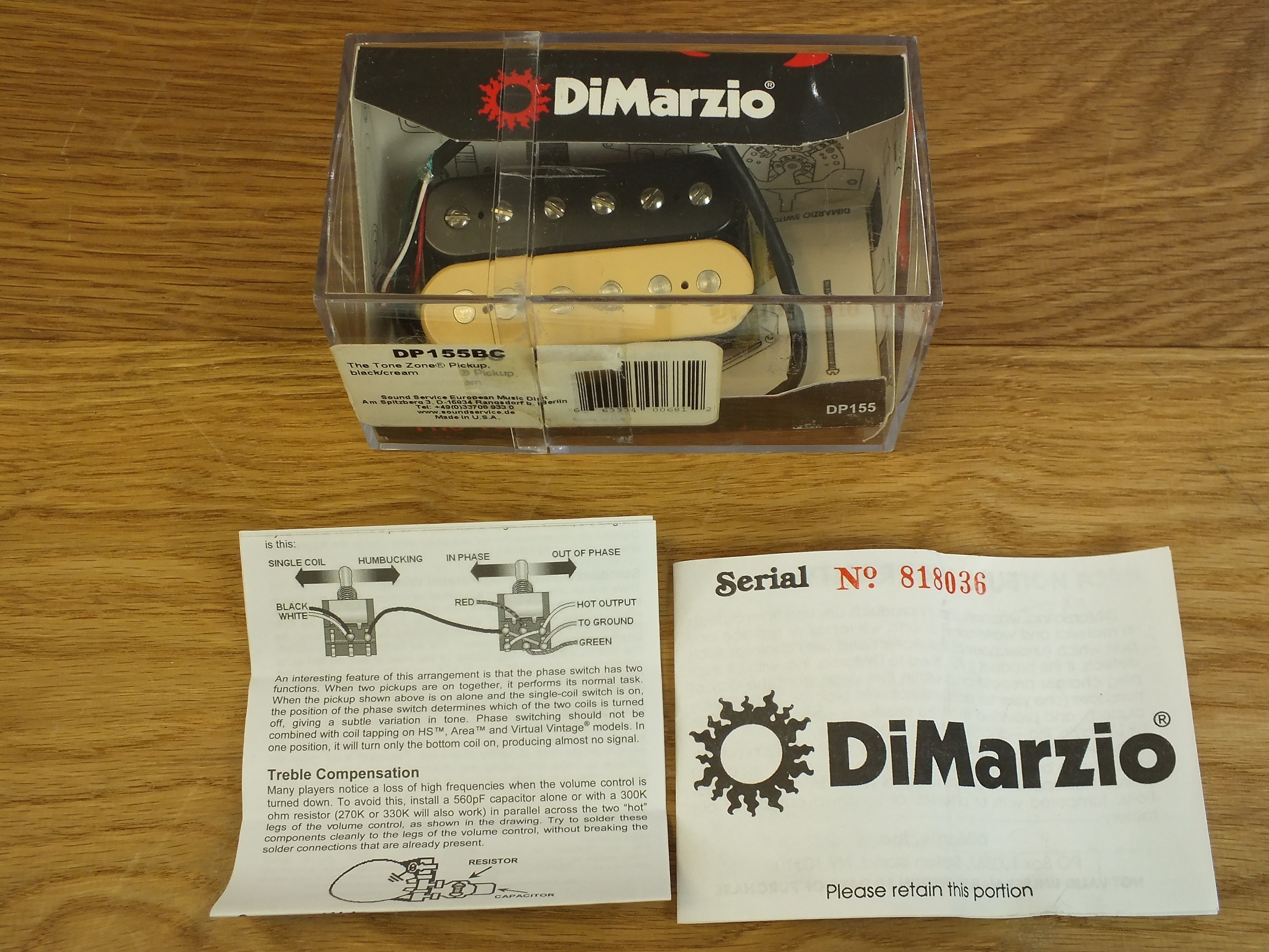 DiMarzio The Tone Zone Black/Cream Zebra