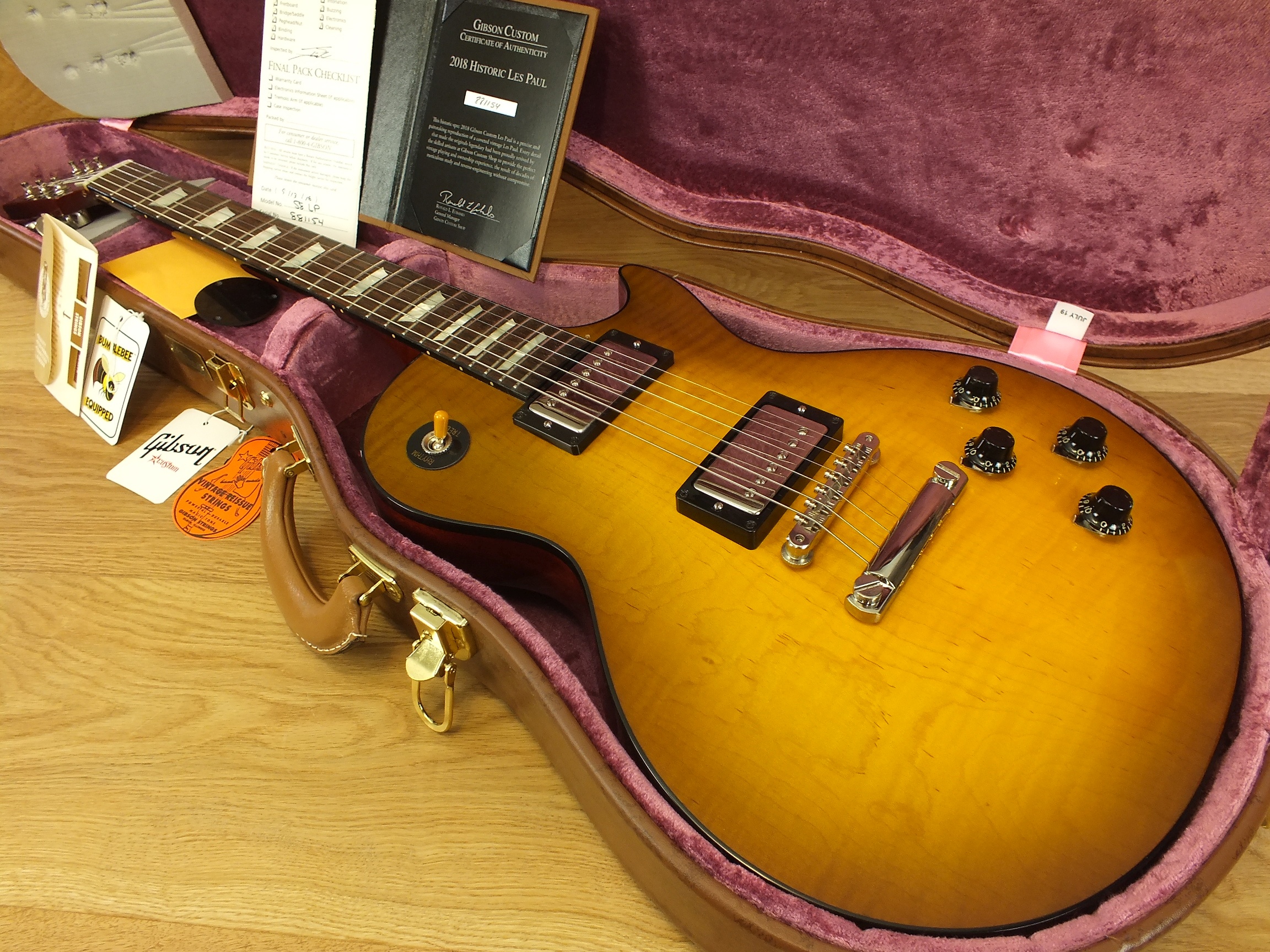 Gibson Les Paul 58 Historic Reissue Black Binding Green Lemon Burst Custom Shop 2018